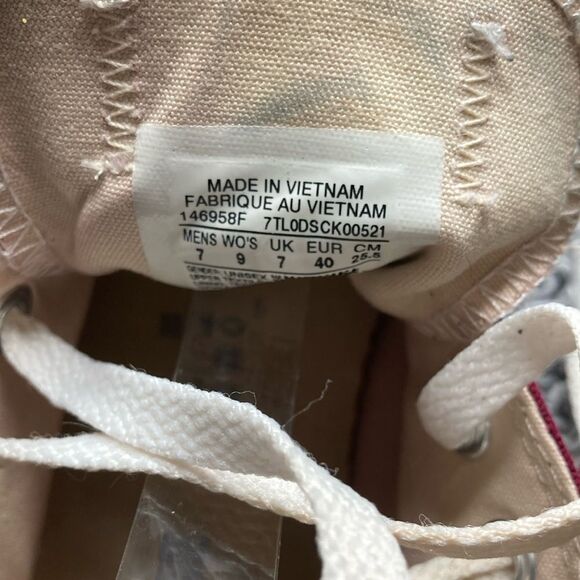 Vtg M7W9 Converse All Star Chuck Taylor Unisex Maroon Low Top Made in USA Shoes - Picture 4 of 11